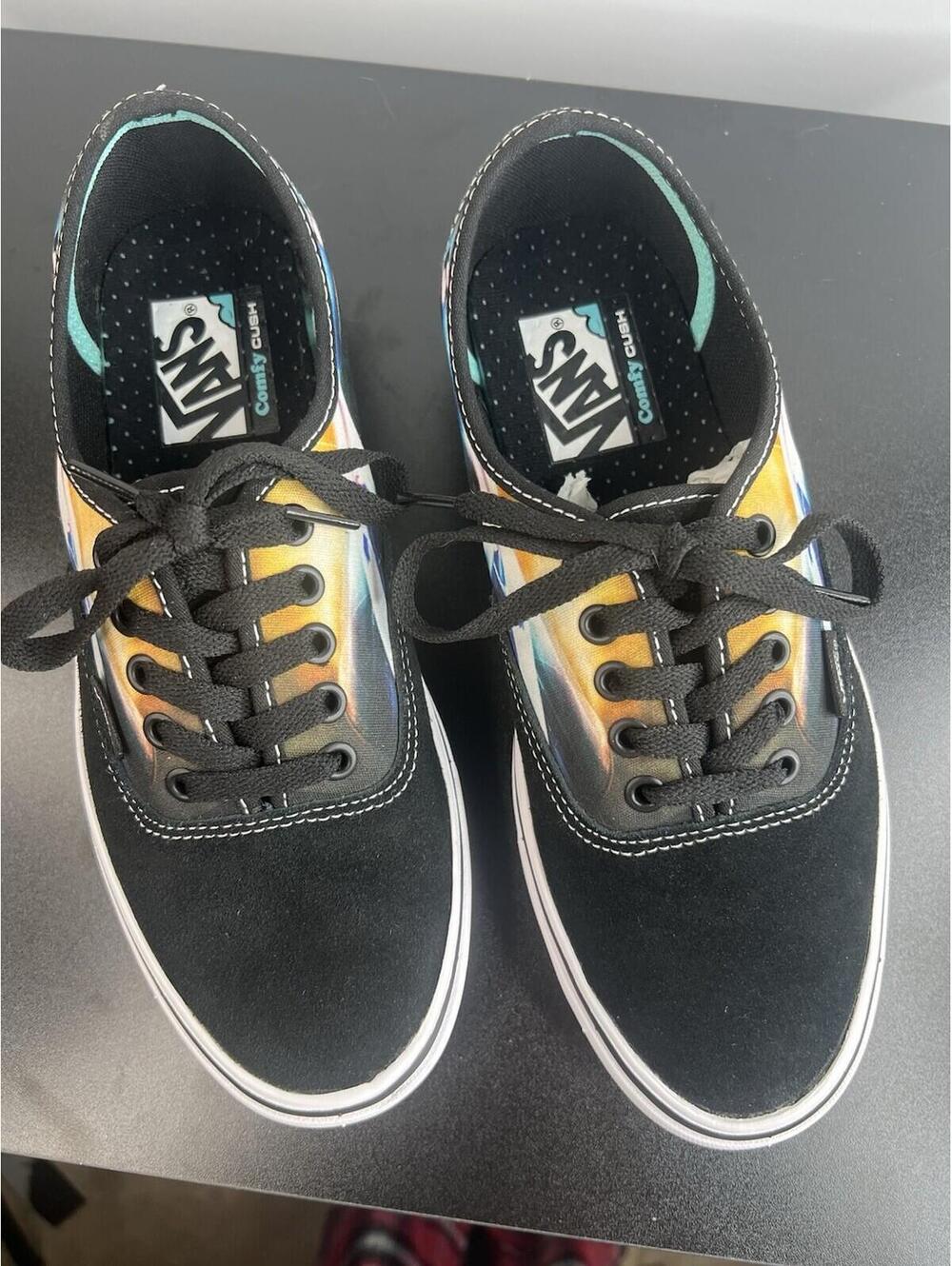 VANS Era ComfyCush Black Rainbow Oil Slick Print Women's 8.5  Men's 7 NWOB Skate